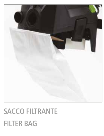 Sacco filtrante originale per aspirapolvere portatile a spalla professionale