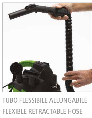 Tubo flessibile allungabile per aspirapolvere portatile a spalla professionale