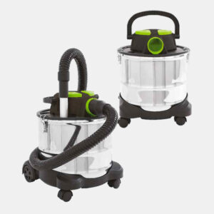 Aspiracenere portatile Enke BERT APS09 con fusto in acciaio inox e carrello a ruote